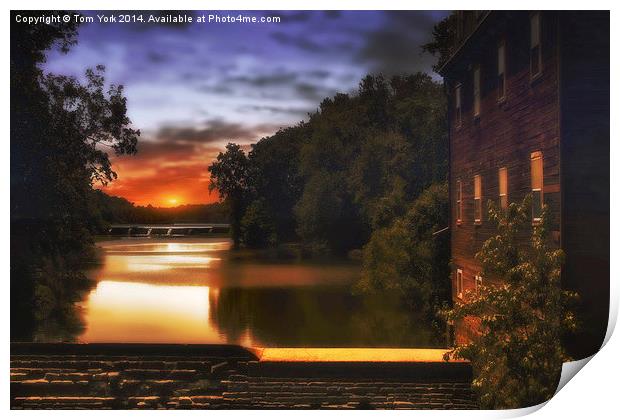 Sunset On The Dam Print by Tom York