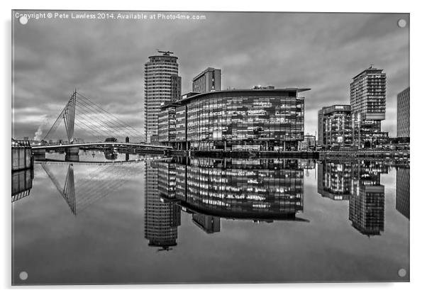  Media City Salford Quays Acrylic by Pete Lawless