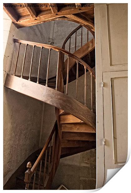 french spiral staircase Print by Jo Beerens