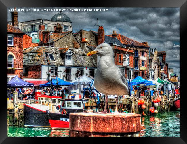 weymouth harbour  Framed Print by carl blake