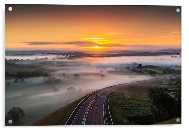  Pembrokeshire Misty Sunrise Acrylic by Simon West