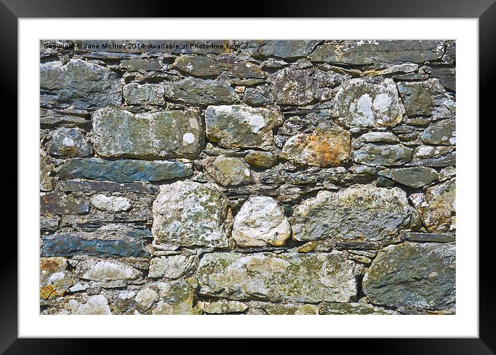 Stone Wall Framed Mounted Print by Jane McIlroy