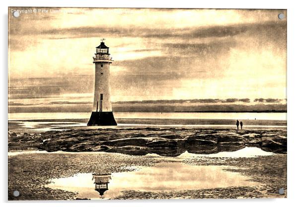 Perch Rock Lighthouse vintage finish Acrylic by Pete Lawless