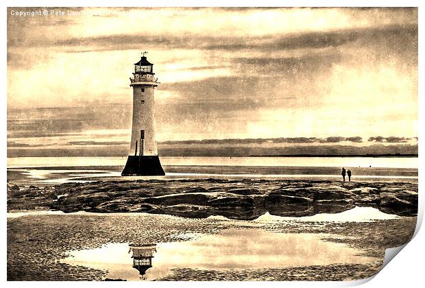  Perch Rock Lighthouse vintage finish Print by Pete Lawless