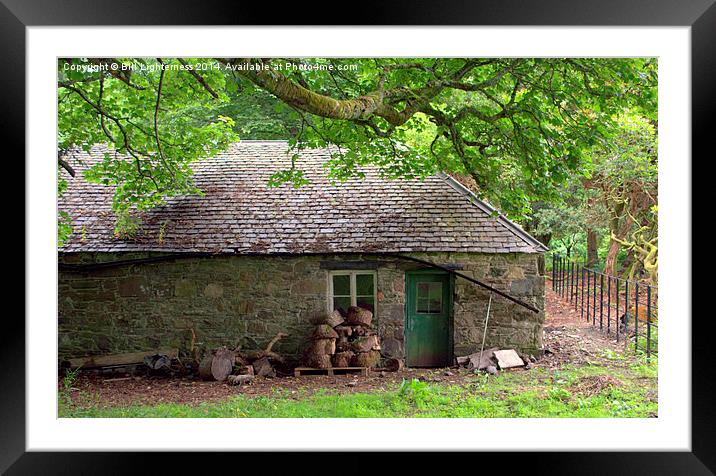  Green Door and Wood Pile Framed Mounted Print by Bill Lighterness