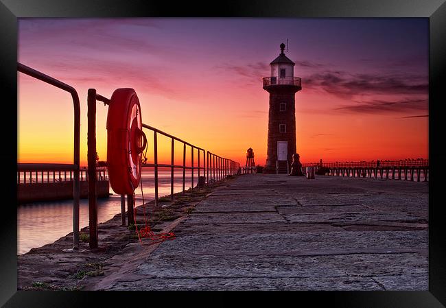  Life preserver (Whitby east pier) Framed Print by ian staves