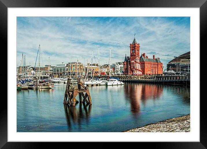 Cardiff Bay And The Pierhead Building Long Exposur Framed Mounted Print by Steve Purnell