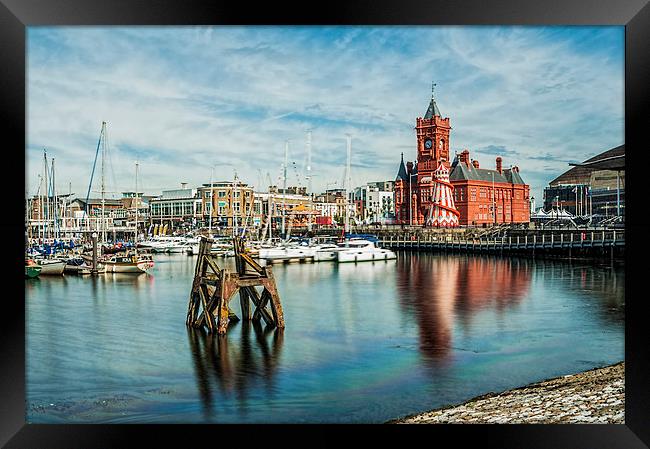 Cardiff Bay And The Pierhead Building Long Exposur Framed Print by Steve Purnell