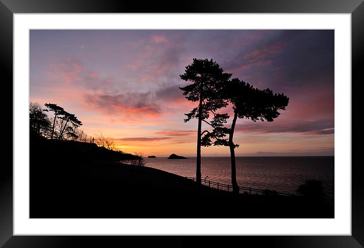  Sunrise at Meadfoot Beach Torquay Framed Mounted Print by Rosie Spooner