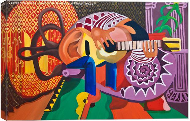  Ear Guitar In The Spotlight Canvas Print by James Lavott