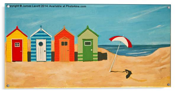  Beach Huts Acrylic by James Lavott