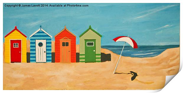  Beach Huts Print by James Lavott