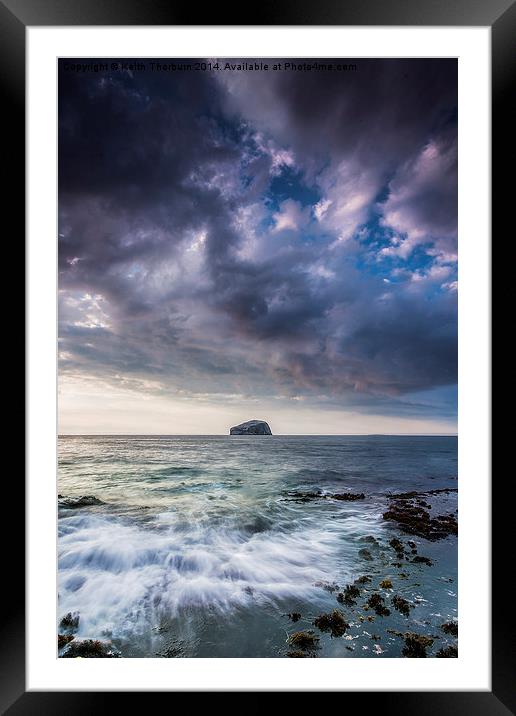 Cloudy Bass Rock Framed Mounted Print by Keith Thorburn EFIAP/b