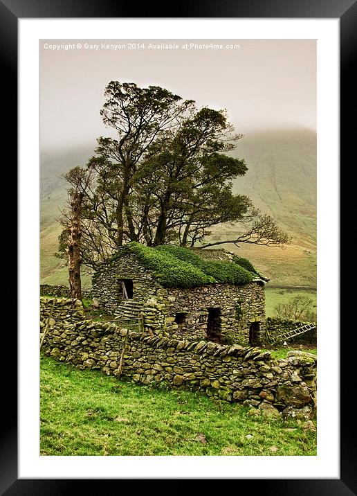  Hartsop stone wall and outbuilding Framed Mounted Print by Gary Kenyon