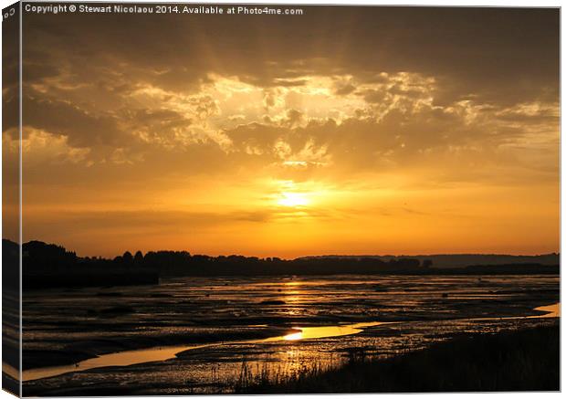  Sunset at Riverside Country Park Canvas Print by Stewart Nicolaou