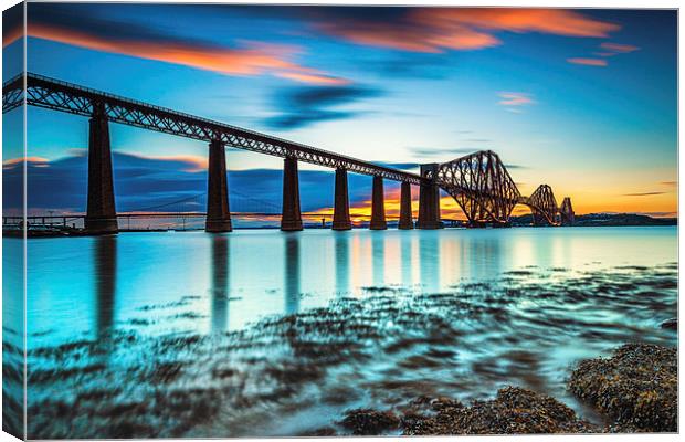 Forth Bridge Sunset Canvas Print by Kevin Ainslie