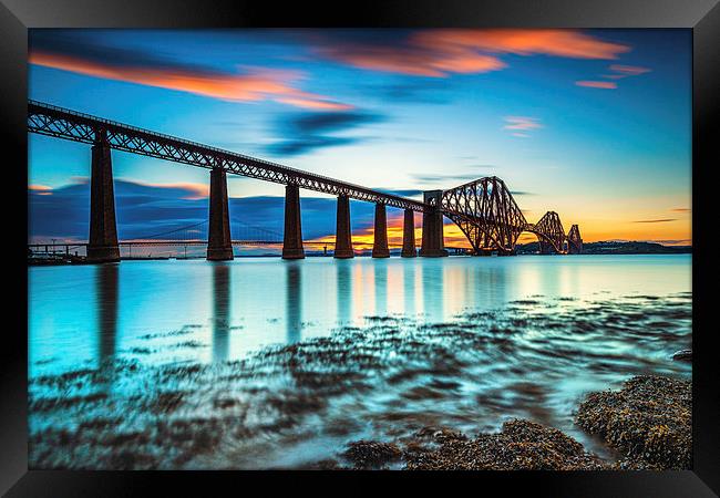  Forth Bridge Sunset Framed Print by Kevin Ainslie