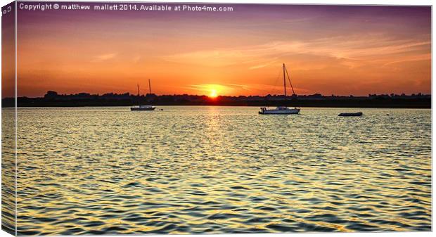  July Sunset Over the Backwaters Canvas Print by matthew  mallett