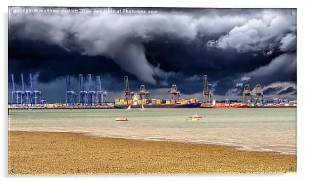  Funnel Cloud Over Felixstowe Acrylic by matthew  mallett