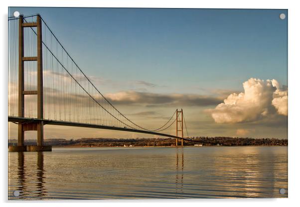  Humber Suspension Bridge Acrylic by Val Saxby LRPS