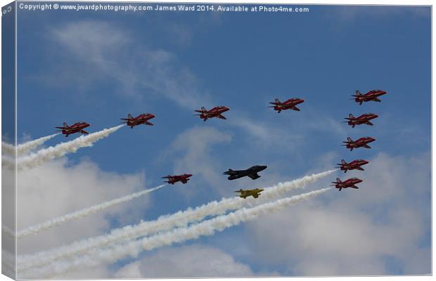  Red Arrows anniversary flight Canvas Print by James Ward