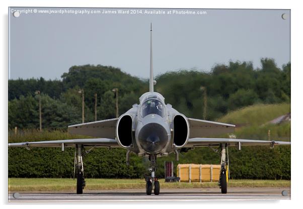  Saab JA37 Viggen at RAF Waddington Airshow 2014 Acrylic by James Ward