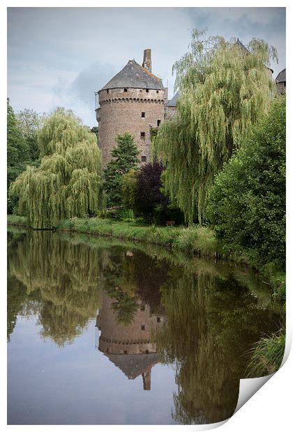  Lassay les Chateaux, reflections Print by Rob Lester