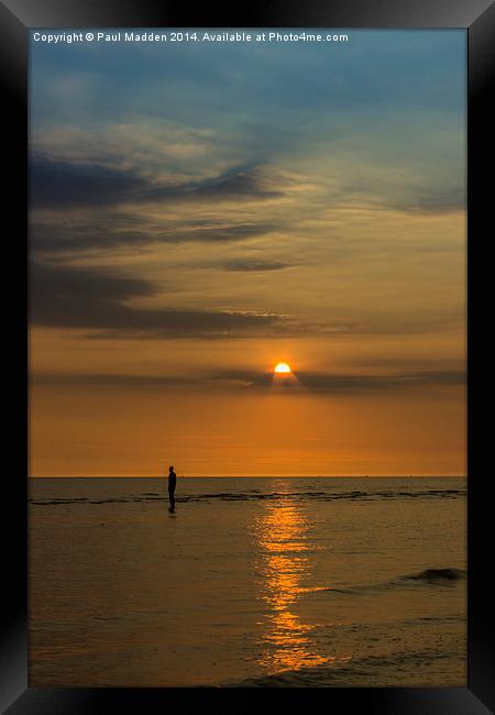  Crosby Beach Summer Sunset Framed Print by Paul Madden