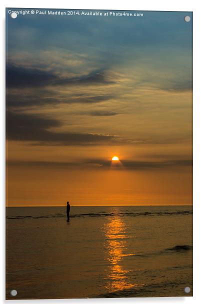  Crosby Beach Summer Sunset Acrylic by Paul Madden