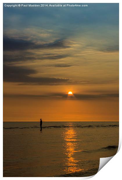  Crosby Beach Summer Sunset Print by Paul Madden