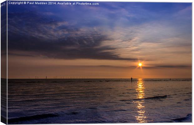 Sunset over the Irish Sea Canvas Print by Paul Madden