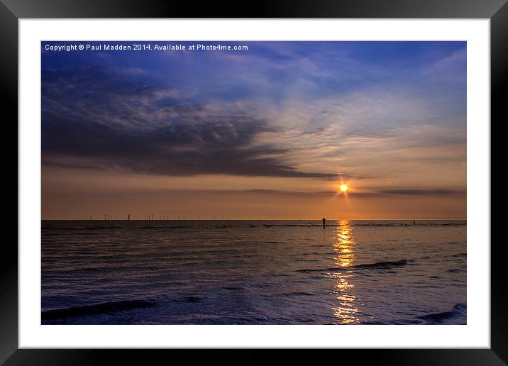  Sunset over the Irish Sea Framed Mounted Print by Paul Madden