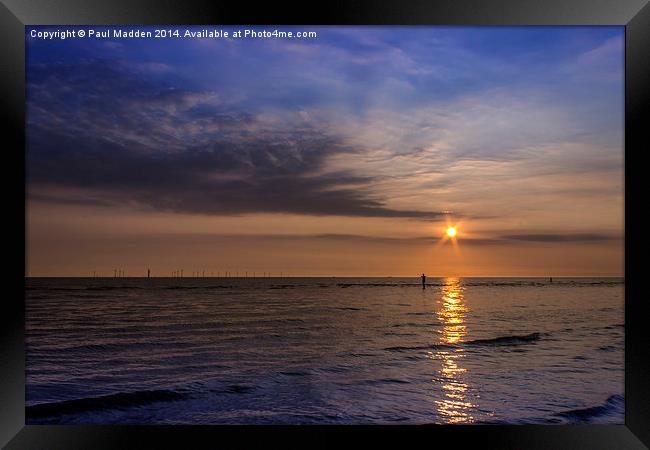 Sunset over the Irish Sea Framed Print by Paul Madden