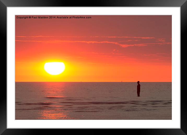  Big orange light in the sky over the water Framed Mounted Print by Paul Madden