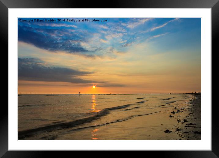 Crosby Beach Sunset Framed Mounted Print by Paul Madden