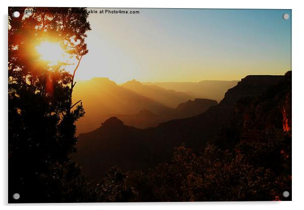  Sunrise at the Canyon Acrylic by Tom Hard