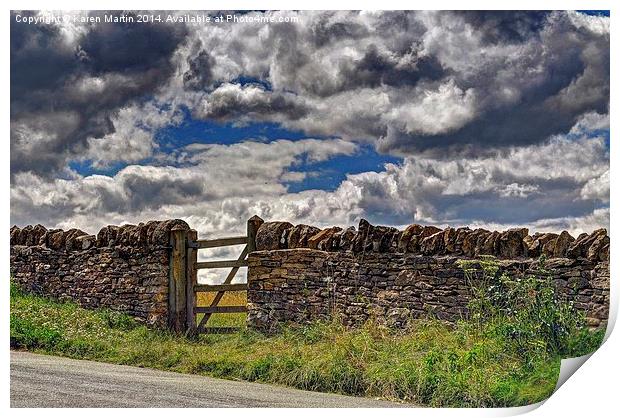  Dry Stone Wall and Gate Print by Karen Martin