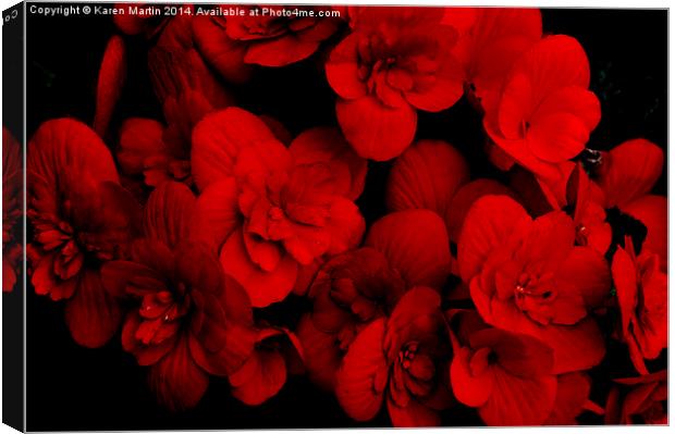 Red Begonia  Canvas Print by Karen Martin