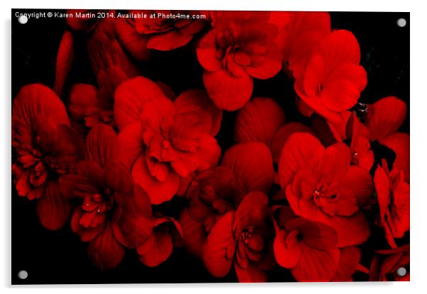 Red Begonia  Acrylic by Karen Martin
