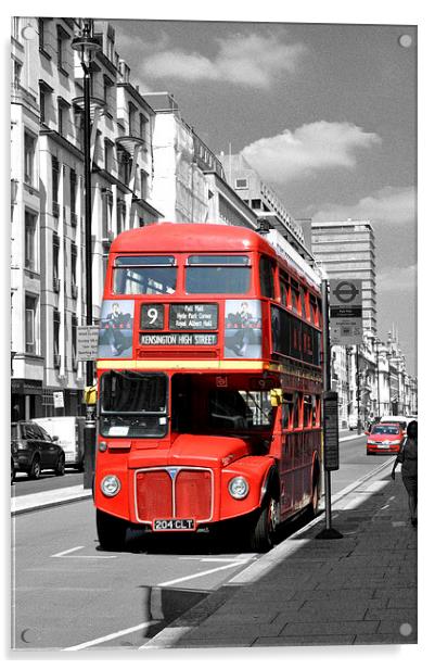  red bus london Acrylic by abdul rahman