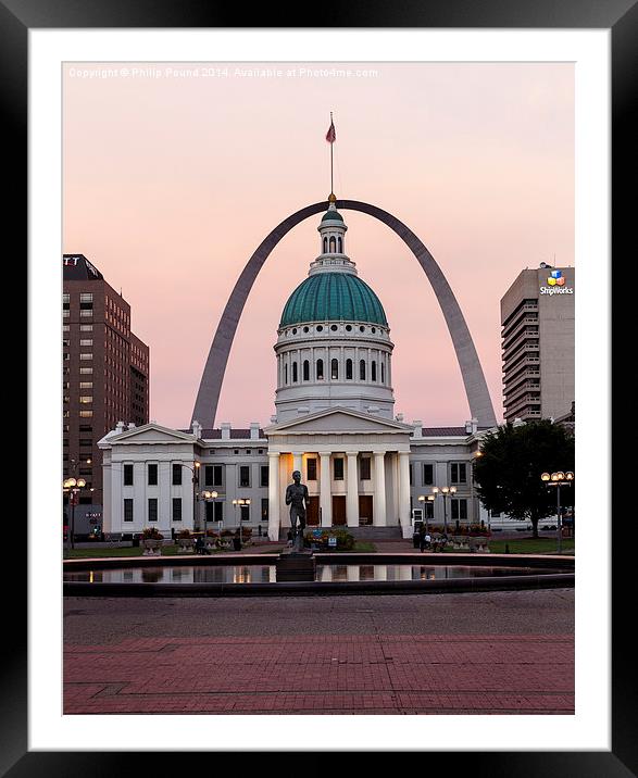  Night view of St Louis Gateway to the West Arch M Framed Mounted Print by Philip Pound
