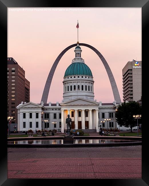  Night view of St Louis Gateway to the West Arch M Framed Print by Philip Pound