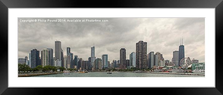  Chicago City Skyline Framed Mounted Print by Philip Pound