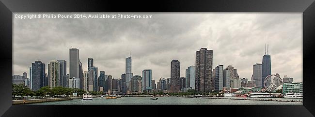  Chicago City Skyline Framed Print by Philip Pound