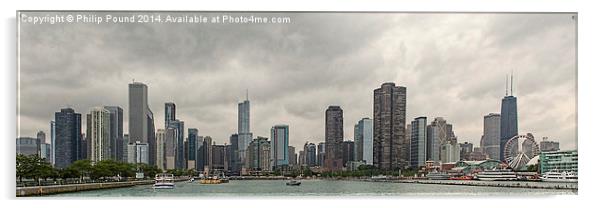  Chicago City Skyline Acrylic by Philip Pound