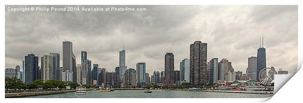  Chicago City Skyline Print by Philip Pound