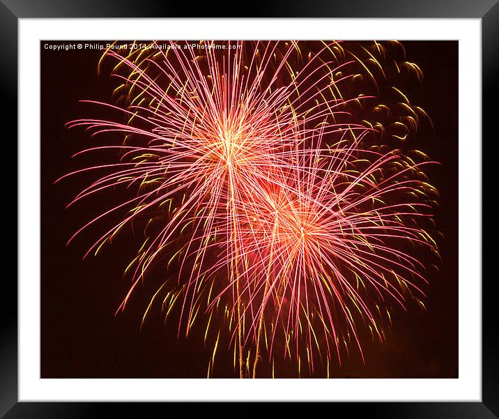  Pink Fireworks in the Sky Framed Mounted Print by Philip Pound