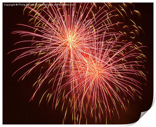  Pink Fireworks in the Sky Print by Philip Pound