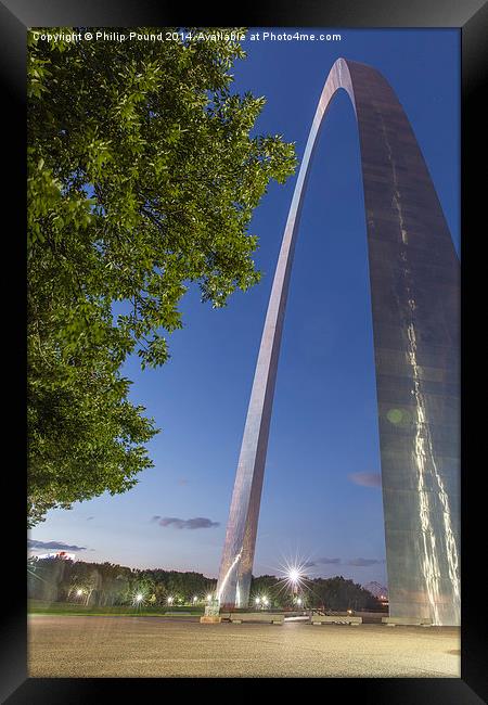  Gateway to the West Arch Monument in St Louis USA Framed Print by Philip Pound