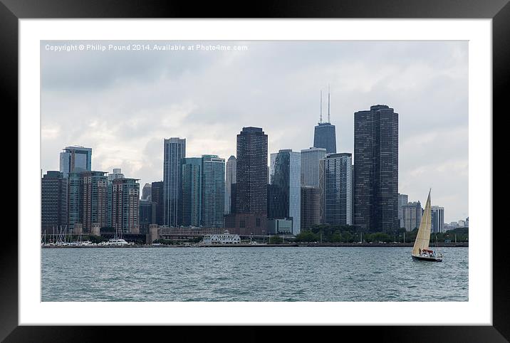  Sailing on Lake Michigan, Chicago Framed Mounted Print by Philip Pound